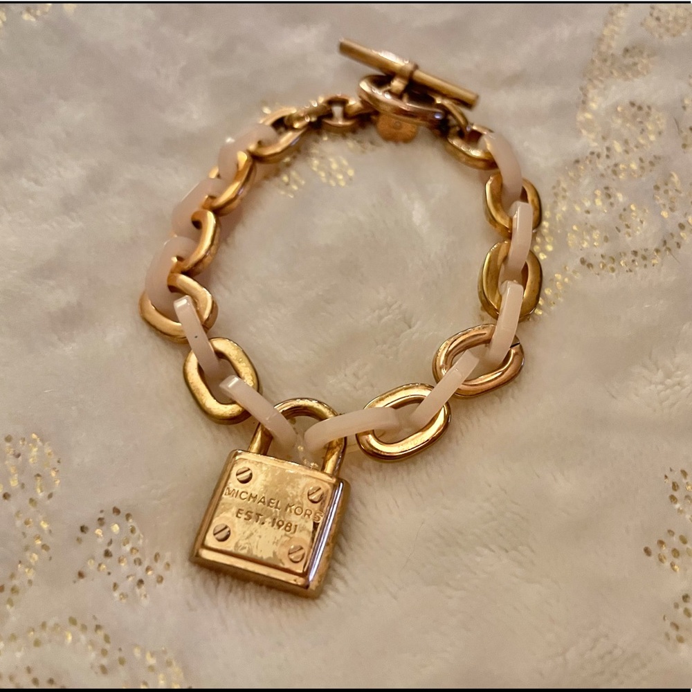 Michael Kors chain link bracelet rose gold
